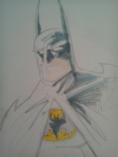 Batman dedicado a un chavalín, por Iván Sarnago.